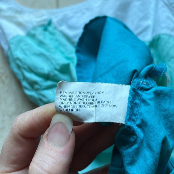 Sleeveless Tricolor White Light Dark Teal Turquoise Gap Shirt Size S SM Small - Picture 5 of 6